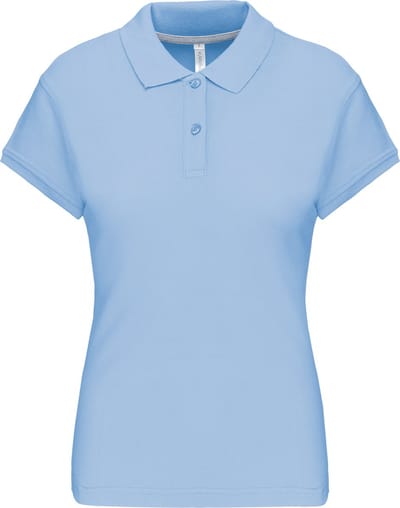 Damespolo korte mouwen met knopen merk Kariban Hemelblauw - 3XL