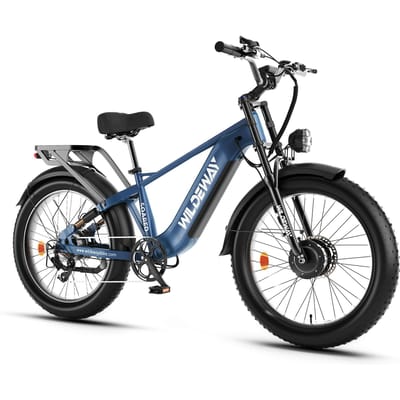 WILDEWAY Soared Pro Elektrische Fiets voor Volwassenen, 48V 30Ah Afneembare Batterij, Hydraulische Schijfremmen blauw