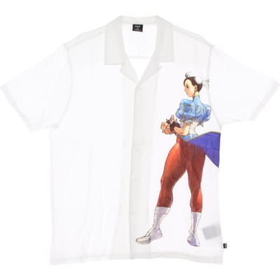 Chun Li Resort Shirt X Street Fighter wit herenshirt met korte mouwen
