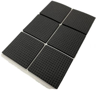 Go Go Gadget - Zelfklevende meubelonderzetters - Vierkant - Anti slip - Anti-kras vilt - Rubber stoel beschermer - Zwart - Beschermvilt - Plakvilt - 4.5*4.5cm - 1 set van 6 stuks