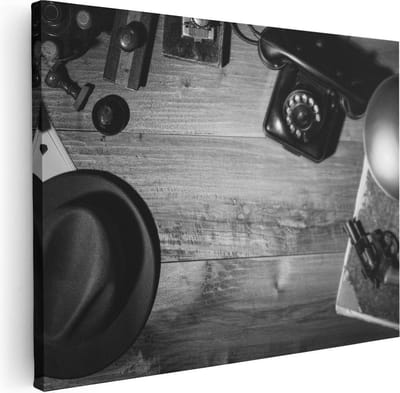 Artaza Canvas Schilderij Gangster - 40x30 cm - Klein - Wanddecoratie Stilleven - Muurdecoratie Woonkamer - Kamer Accessoires