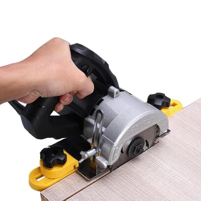 Cirkelzaaggeleider - Precisiegeleider - Nauwkeurig Zagen - Verstelbare Afstand - 4-6 inch - Geel