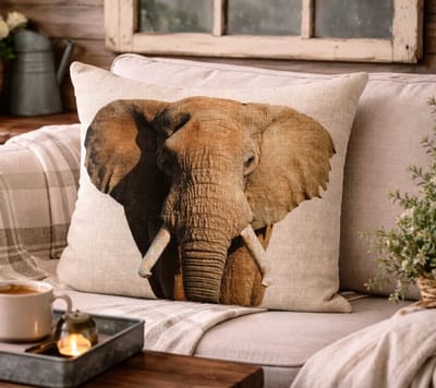 Canvas Wildlife Portraits Collection Kussenhoes - Olifant - 45x45 cm