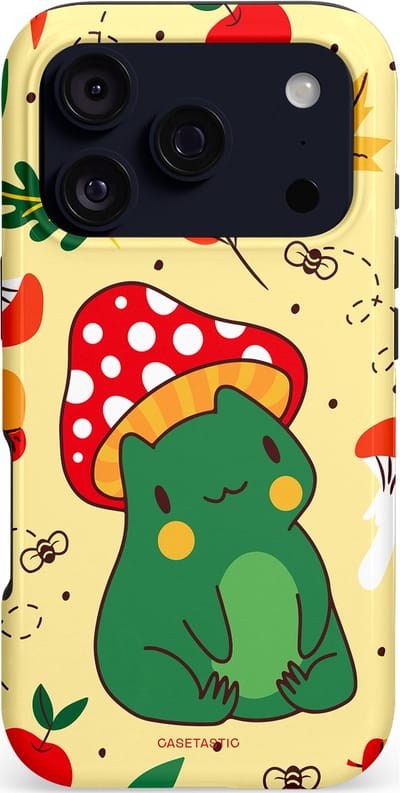 Casetastic hoesje geschikt voor Apple iPhone 17 Pro - MagSafe - Dubbellaagse bescherming - Kwakende vriendjes - Fashion Case - Beige Groen Rood