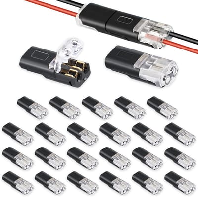 Virtubuy - 2 Poles Cable Connector Plug - Waterproof Connector - Innovatief ontwerp - Geschikt voor auto en truck - 18-24awg - Betrouwbare elektrisc..
