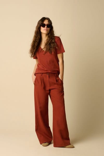 Sissy-Boy - Bruine high waist wide leg broek