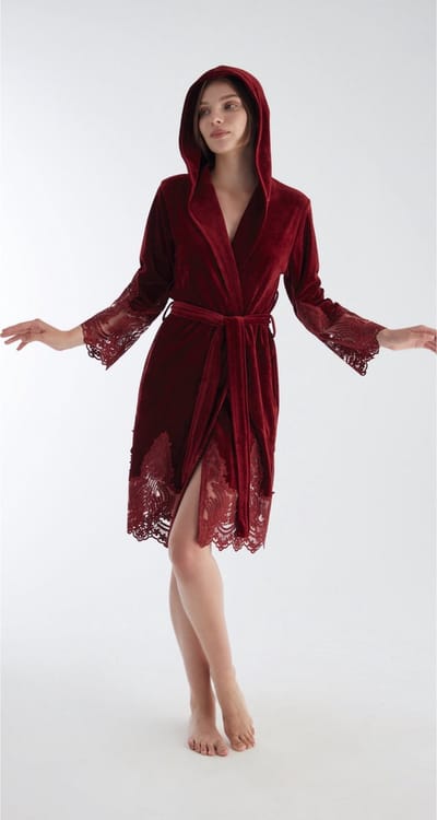 Dames Badjas /Ochtendjas Kamilla / Bordeaux / S