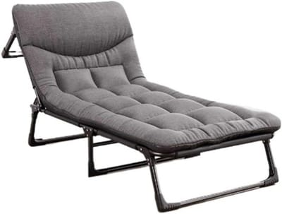 Opklapbed - Relaxbed - Kantoorrust - Gemakkelijk opvouwbaar - 190x70cm - Zwart
