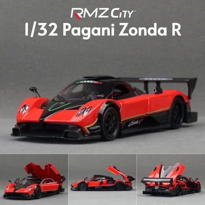1/32 Pagani Zonda R Speelgoedauto Model Rmz City Diecast Metaal Miniatuur Super Sport Geluid & Licht Collectie Pull Back Cadeau Voor Jongens