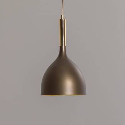 Luminex Noak hanglamp, 1-lamp, titanium-goud/goud, staal