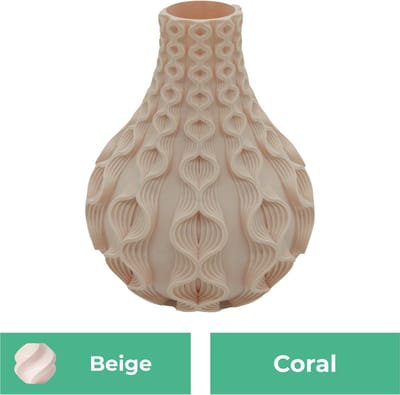 Coral organische vaas – Decoratieve vaas - Beige - 3d geprinte vaas – geschikt voor droogbloemen - 20CM