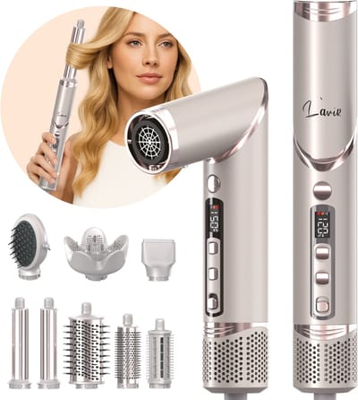 L'avir Airstyler 8 in 1 - Fohn met Diffuser - Multistyler - Roterende Krultang 5 - Fohnborstel - Krulborstel - Haarstyler - Haardroger - Hairwrap