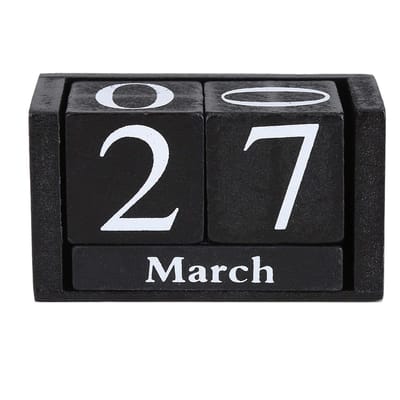 Dailygoods- Bureaukalender Houten Vintage - Eeuwigdurende Kalender - Dagelijkse Datum - Decoratie voor Café/Restaurant/Kantoor - Hoogwaardige Blokken