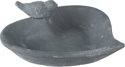 Clayre & Eef Vogelvoederbak Hart 26x26x10 cm Grijs Steen