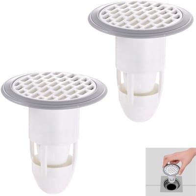 2stuks-Vloerafvoer-Vloerafvoer geur Val- insectenwerend-geurdicht-Geschikt voor keukengootstenen- badkamers en toiletten-Geschikt voor vloerafvoeren met een diameter van 3,7-7,5 cm-Wit-7,5*7,5*7,5 cm-binnendiameter kolom 3,5