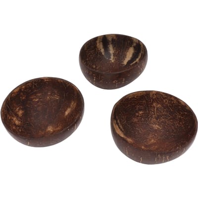 Ensemble de Bols en Noix de Coco Anti-Fuite Réutilisables Polis à la Main Bols en Coque de Noix de Coco pour Riz Dessert Salade Petit Déjeuner L black