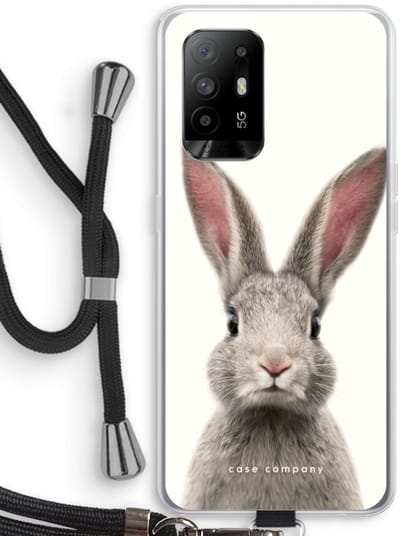 Case Company® - Hoesje met koord geschikt voor Oppo A94 5G hoesje met Koord - Daisy - Telefoonhoesje met Zwart Koord - Bescherming aan alle Kanten en Over de Schermrand