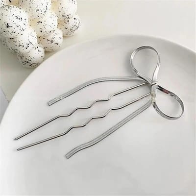 Mode Metalen U-vormige Haarspeld Voor Vrouwen Zilver Goud Kleur Elegante Schelp Emaille Haarspeld Vrouwelijke Haar Sieraden Accessoires zilver