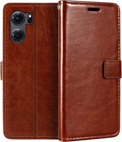 LuxeBass Hoesje geschikt voor Oppo A77 - Boekhoesje - Telefoonhoes - GSM hoes - Bruin - telefoonhoes - gsm hoes - telefoonhoesjes