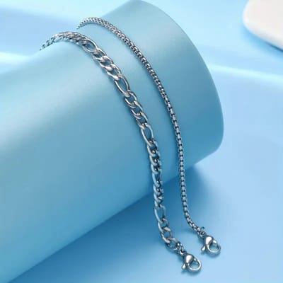 Livano Armband - Staal - Nep Zilver - Heren - 2 Stuks