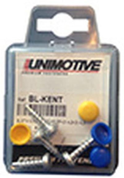 Unimotive Kentekenplaat schroeven - 4 stuks met dopjes - voor auto, aanhanger, caravan