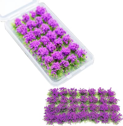 28 Stuks Bloemcluster Model Vegetatie Groepen Gras Tufts Set, Paarse Miniatuur Statistische Landschapsmodel voor DIY Architectuur en Tuinontwerp