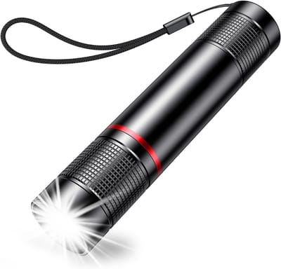 Core® Zaklamp op batterijen - Zaklamp - Zaklampen - Zwart - 3 x 3 x 13 cm; 95 g