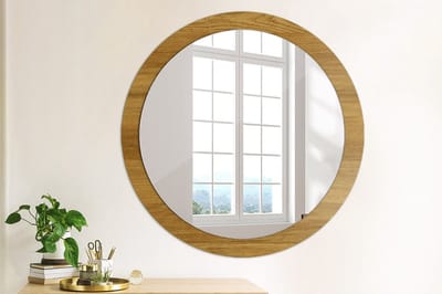 Coloray Bedrukte Spiegel - Rustiek eikenhout Bedrukte Spiegel - 90 cm - Bruin Bedrukte Spiegel - Bedrukte Spiegel - Spiegel Met Bedrukte Lijst - Spiegel Met Decoratie