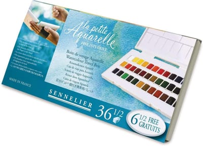 Kwaliteit set van 36 halve aquarelverfblokjes voor beginners en kunstenaars