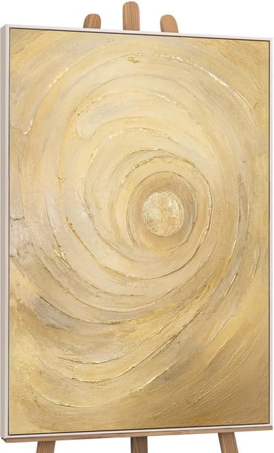 Canvas schilderij handgeschilderd circles of time abstract – YS-Art Gallery – Luxe wanddecoratie voor woonkamer – Modern schilderij voor slaapkamer en hal