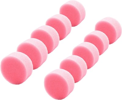 FunnyFashion Grimas schmink sponsjes -10x stuks - roze - rond - D6 x H3 cm