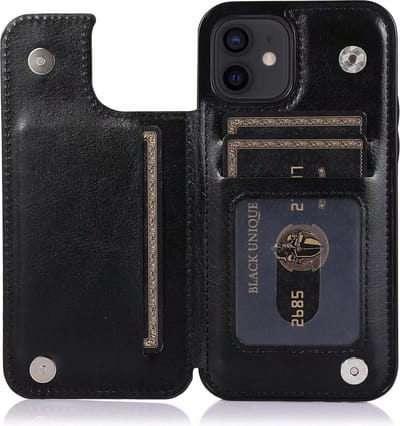 Hoesje geschikt voor iPhone 8 - Backcover - Pasjeshouder - Portemonnee - Kunstleer - Zwart