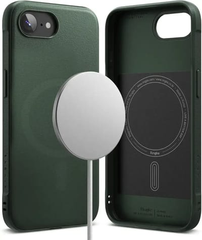 Ringke Onyx Magnetic | Hoesje Geschikt voor Apple iPhone 17e / 16e | Compatibel met MagSafe / Qi2 | Back Cover Flexibel TPU | Donker Groen