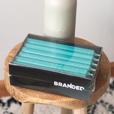 Branded By - Dinerkaarsen - Dinner candle - 19.5 cm - Turquoise - 18 stuks
