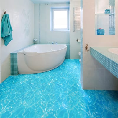 Antislip vloerstickers met beschermende coating - Oceaan tegelvloer - 1 sticker van 40x40 cm