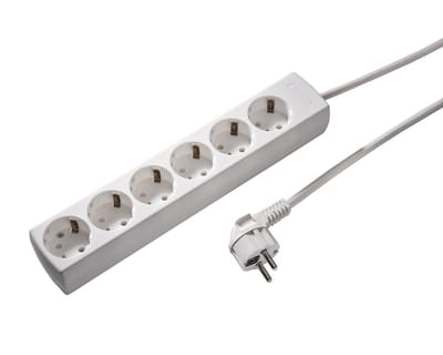 Martin Kaiser 6-voudige contactdoos 45 graden met 3M kabel Wit (Europese Stekkerdoos) - 1086ZL3-15W/KWS