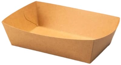 100x BIO Nature kraft frietbakje bruin A50 - Friet patat frites saus friet bakje snack carnaval festival thema feest composteerbare