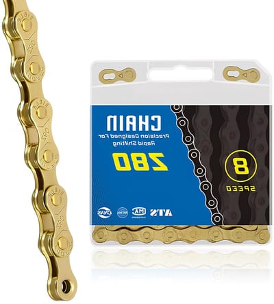 Duurzame Fiets Ketting Goud 6/7/8 Versnellingen Unisex 1/2 x 3/32 Inch 116 Links Geschikt voor BMX en MTB