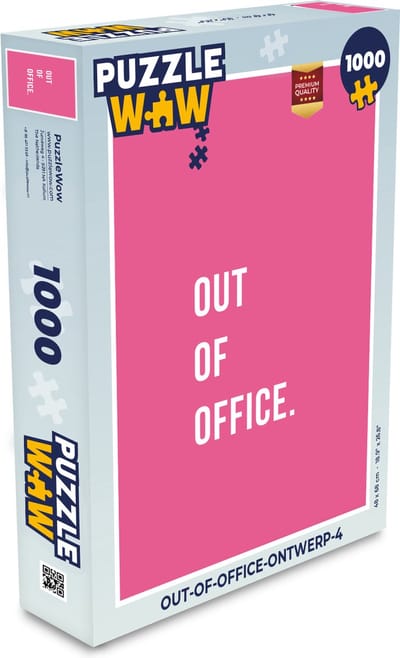 Puzzel Quotes - Out of office - Roze - Legpuzzel - Puzzel 1000 stukjes volwassenen