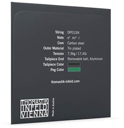 Thomastik Infeld THDP-01SN violin string E-1 4/4 medium 0.26, carbon steel, tin plated