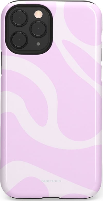 Casetastic hoesje geschikt voor Apple iPhone 11 Pro - Dubbellaagse bescherming - Vrolijk Roze Suikerspin Curves - Fashion Case - Lichtroze Wit