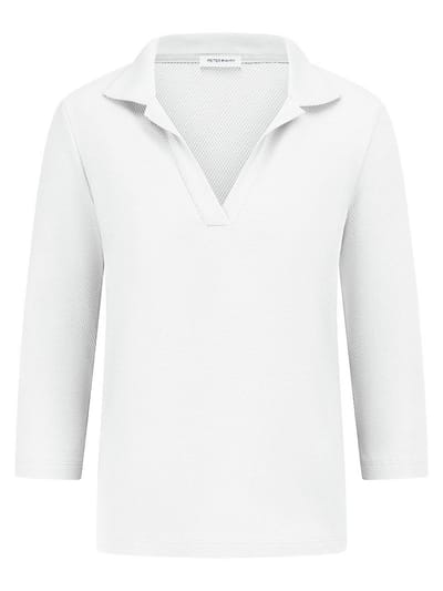 Poloshirt 3/4-mouwen Van Peter Hahn wit