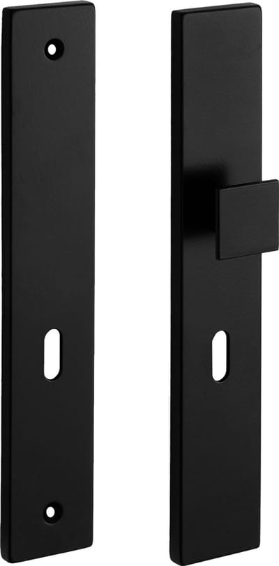 Eliot® schild met knop - baardsleutel - mat zwart - voor meterkast / kelderkast