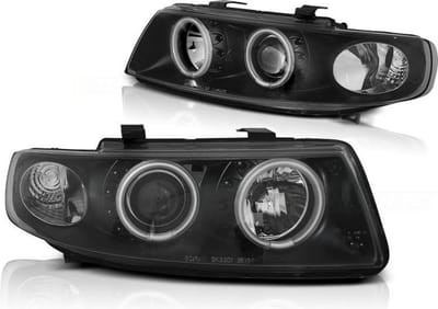 Koplampen dual halo rims SEAT LEON / TOLEDO 04 99-08 04 ANGEL EYESCCFL ZWART