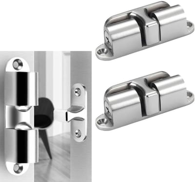 2-delige - Vloergemonteerde deurstopper - Deurstopper van geborstelde legering - Onzichtbare deur - Geschikt voor thuisbadkamers 8,5 x 1,9 cm (zilver)