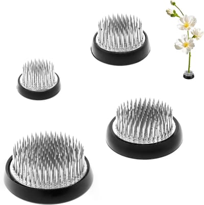 Set van 4 Bloemenvazen met Rubberafdichting, Antislip Ondergrond en RVS Basis voor Tuin, Slaapkamer en Hoteldecoratie