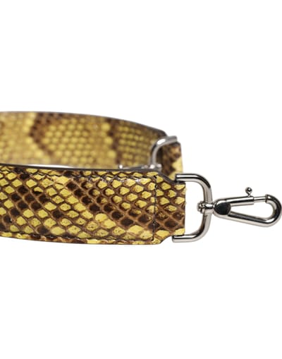 Gele Exotische Leren Handtas Schouderriem