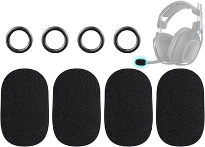 4-delige Microfoonhoes voor Astro A10/A20/A30/A40/A50 Hoofdtelefoons, Beschermende Schuimcover, Popfilter en Windscherm voor Optimaal Geluid