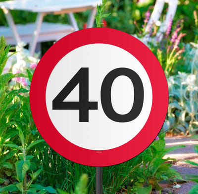 Tuinbord Verkeersbord 40 inclusief stok