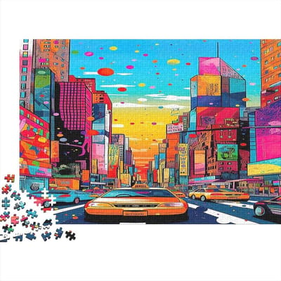 Puzzel 1000 stukjes - Stadslandschap puzzel - Ontspanning thuis - Recyclebaar materiaal - 52 x 38 cm - Kleurrijk